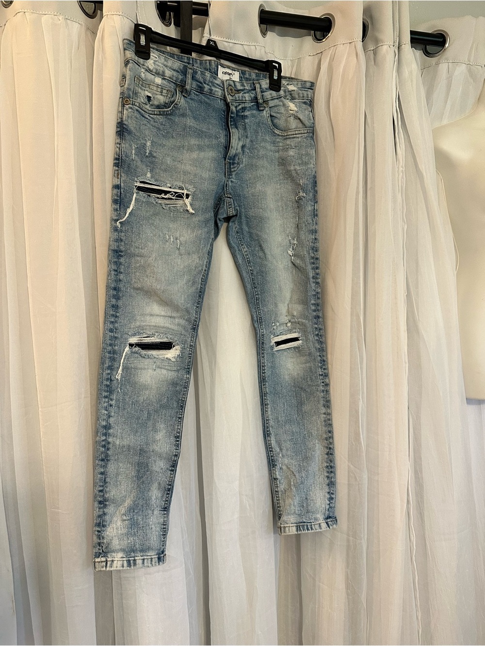 Society Light Blue Ripped Skinny Jeans
